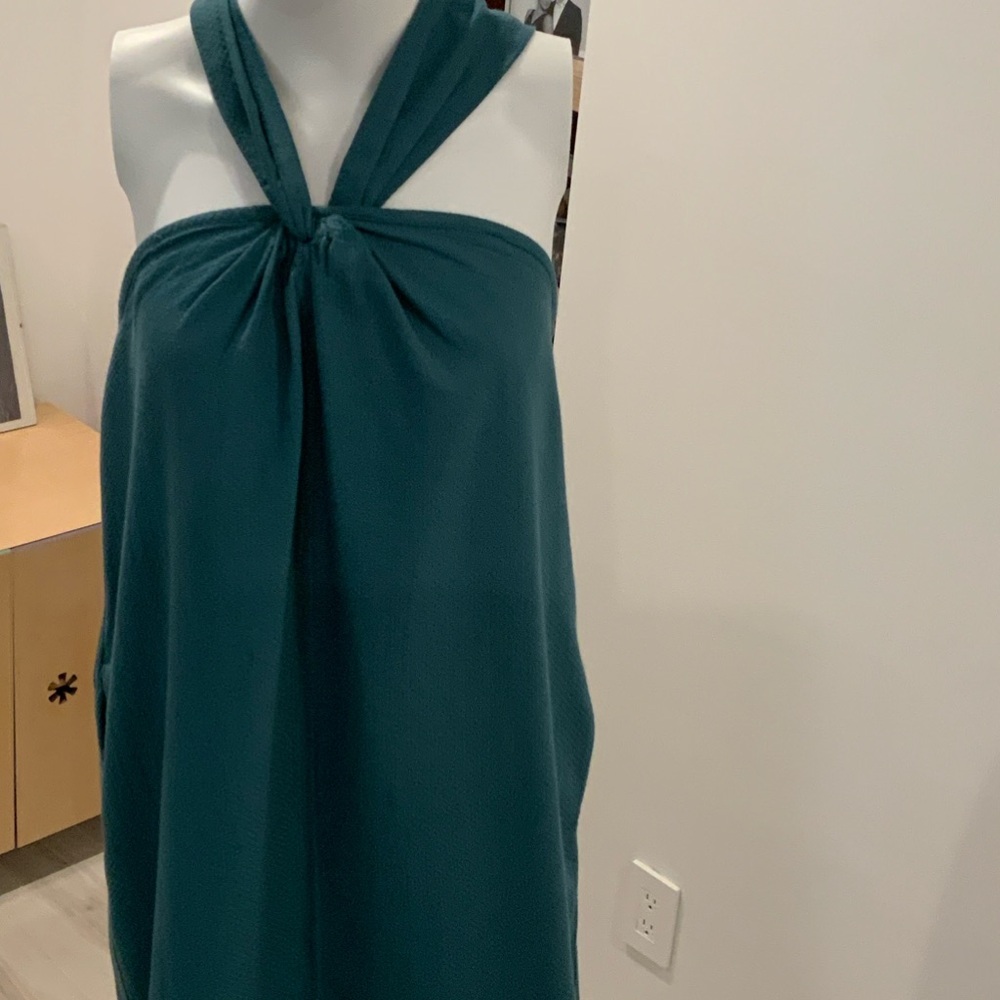 Elegant Teal Halter Dress
